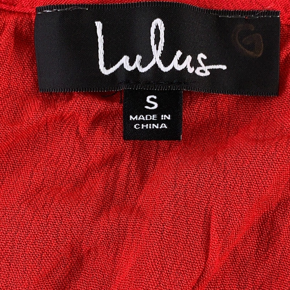 Lulus Women's Small Red Flutter Sleeve Much Obliged Wrap Maxi Dress NWT *Flaw - Picture 2 of 10